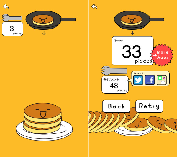a screen shot of the game 'pancake tower'